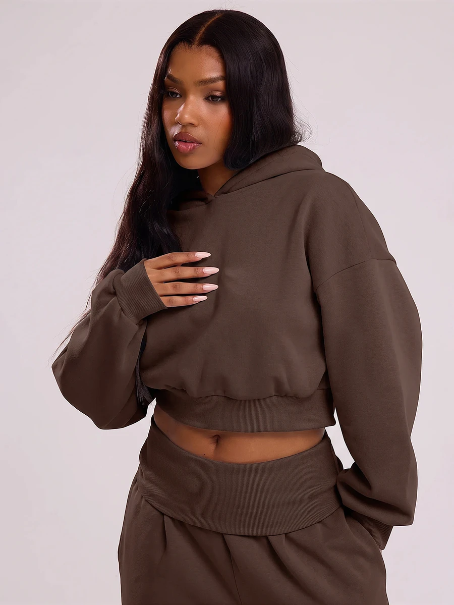 MUSERA Sweatshirt & Hoodie Wanita - Coffee Brown - View 1
