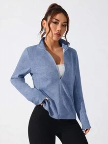 Dewbera Dewbera Casual Comfortable Front Zipper Sports Jacket - Blue - View 3