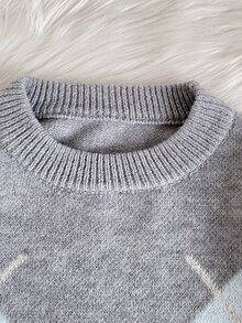 2pcs/Set Autumn/Winter Tween Girls Round Neck Fuzzy Knit Sweater And Ruffle Hem Long Pants Set - Grey - View 3