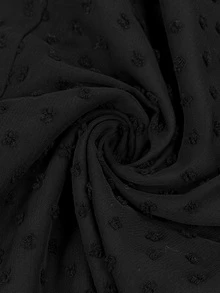 SHEIN Women's Fashion V-Neck Lace Patchwork Puff Sleeve Single-Breasted Blouse, Suitable For Daily Commute, Date, Casual Gathering - Black - View 7
