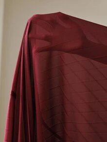 ZEYLAH Elegant Party Solid Color Pleated Cape Sleeve Dress - Burgundy - View 7