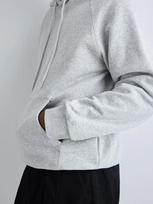 Merionis Men's Casual Solid Color Hoodie High Quality Store Style - Light Grey - View 7