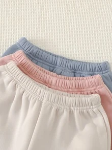 Cozy Pixies 女童 Young Girl 圖案軟綿圓領長袖套頭運動衫＋鬆緊腰長褲 6件套，百搭舒適，適合秋冬 - 霧霾藍 - 查看 5