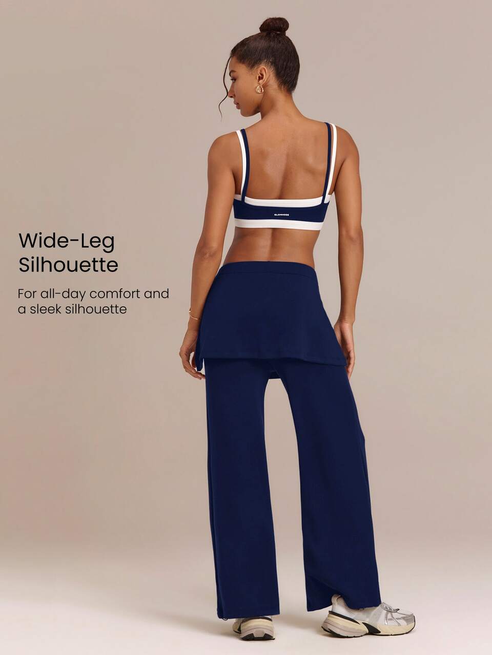 Modeste 1 pièce SoftCalm Modal Easy Shift soyeux doux respirant à cordon de serrage réglable cheville poche latérale 2-en-1 jambe large jogging décontracté
