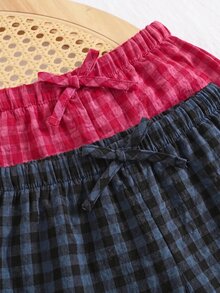 Cozy Pixies 2件組嬰兒女童男童紋理布料寬鬆寬腿直筒長褲 百搭度假風多件套裝 - 彩色 - 查看 3