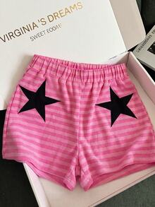 Franclia Women's Simple Versatile Casual Vacation Shorts - Hot Pink - View 1