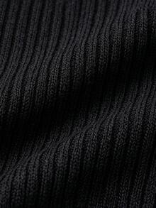 GlowEve Women's Solid Color Contrast Lace Asymmetric Hem Ribbed Fashion Tank Top - Black - View 4