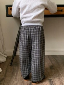 DAZY Baby Boys Plaid Loose Casual Korean Style Bottoms Fall - Grey - View 2