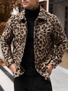 Manfinity CasualCool 男士厚實羊毛混紡長袖夾克，冬季款 - 彩色 - 查看 4
