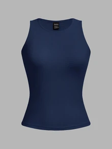 SHEIN EZwear 4件裝休閒極簡風女款性感短版緊身背心，適合夏秋層次穿搭 - 彩色 - 查看 3
