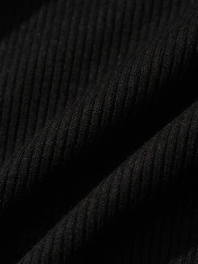 DAZY Solid Color Slim Fit Long Sleeve V-Neck Lace Trim Elegant Sexy Vacation Daily Spring Autumn Maternity Dress - Black - View 6