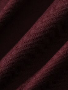 DAZY Summer Letter Print Patchwork Contrast Collar Burgundy Men's T-Shirt - Burgundy - View 8
