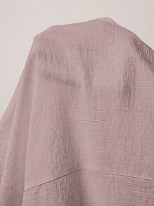 Enliva Plus Size Women's Casual Solid Color Top, Loose Crop Top, Suitable For Vacation, Afternoon Tea, Beach Cruise Vacation, City Road Trip Vacation, Bohemian Style Vacation, Music Festival, Beachwear, Easter, Beachwear, Elegant Women's Clothing, Vacation Wear, Concert Outfit, Tropical Vacation Women's Clothing, Vacation Wear, Bohemian Style Clothing - Mauve Purple - View 8