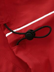 ROMWE MEN Street Life Pantalones holgados con cordón en la cintura y estampado de letras para hombre - Rojo - Ver 5