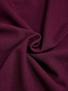 Miaspire Women's Solid Color Contrast Mesh Long Sleeve Elegant Dress - Red Violet - View 4
