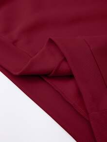 Rovax Men's Loose Fit Zip-Up Long Sleeve Hooded Sweatshirt With Pockets - Burgundy - View 6
