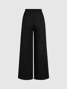 Sweetra Women's Elegant High-End Comfortable Drape & Casual Versatile Commute Relaxed Feel & Drawstring Two-Tone 2 Pieces Set Long Pants - Multicolor - View 5