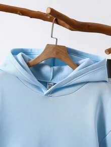 SHEIN 青少年男孩字母印花落肩長袖連帽衛衣與運動長褲休閒套裝 - 彩色 - 查看 3