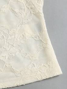 Sweetra New Lace Chinese Style Bell Sleeve Blouse, Small Stand Collar, Elegant And Sweet, Suitable For Casual Outfits - Apricot - View 6