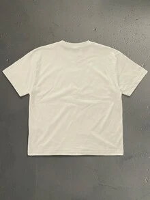 StoneGrade Vintage JDM Sports Car Negative Effect Silhouette Men's Plus Size Light Apricot Drop Shoulder Short Sleeve T-Shirt - Apricot - View 3