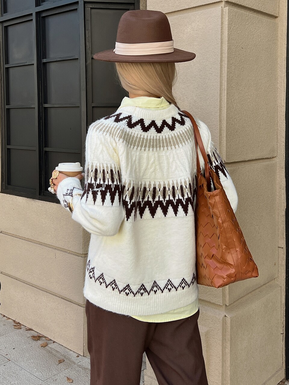 Women's Casual Geometric Pattern Sweater, Autumn/Winter