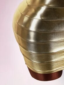 Amplova Women's Metallic Fabric Sexy Mini Dress - Gold - View 8