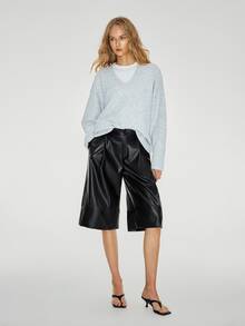 ATUI Studio Elevating Basics Bottoms, Black Loose Fit Straight Leg Capris, Minimalism Modern Effortless Chic, Party Daily Halloween Fall&Winter - Black - View 7
