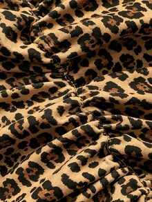 Elenzga Plus Size Women Casual Leopard Pattern Fitted Tube Top - White - View 4