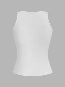 SHEIN EZwear 4件裝休閒極簡風女款性感短版緊身背心，適合夏秋層次穿搭 - 彩色 - 查看 10