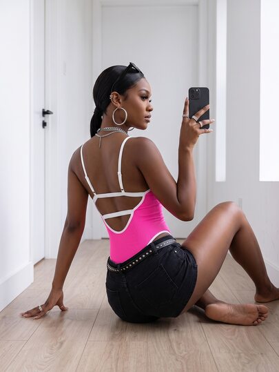 SHEIN Core Rhythm Women's Colorblock Camisole Style Sports Jumpsuit