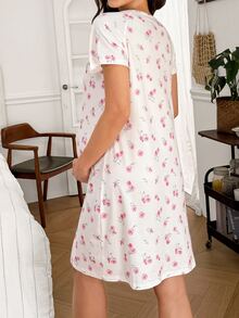 Moonlight&Mama Maternity Ditsy Floral Nightgown Loungewear - Multicolor - View 2