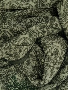 Nöista Top de manga corta, cuello alto estilo chino, con abertura diagonal. - Verde Oliva - Ver 12