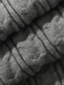 Livesso Women's Cable Knit Elastic Waist Casual Flare Leg Pants - Grey - View 6