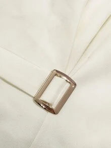 GlowEve French Style Lapel Waist-Cinching Solid Color Slim Fit Flattering Commute Interview Versatile Short Jacket - Apricot - View 7