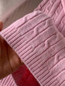 Comfortcana Women's Waist Button Design Equestrian Embroidered Knit Pants - Pink - View 8