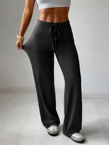 SHEIN EZwear 女款休閒舒適海軍藍與色長褲，適合秋冬穿著 - 彩色 - 查看 9