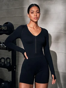 Solea Cove 1pc Women's Black Long Sleeve Jumpsuit - Black - View 4