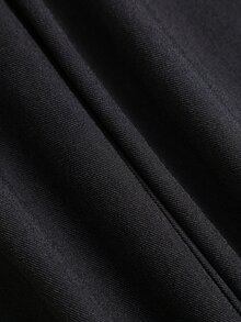 Sweetra Fashionable Versatile Commute Solid Color Wide Leg Suit Pants - Black - View 5