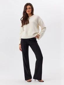 KÆRIA Hus CELANA PANJANG SLIM LEG DENGAN BELAHAN SAMPING - Hitam - View 5