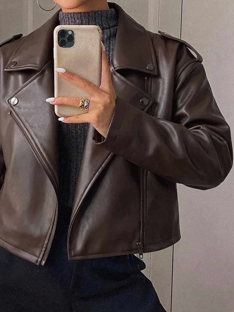 DAZY New Autumn Loose Casual Women's Trench Coat Style Jacket - Coffee Brown - View 1