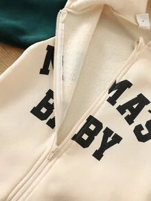 SHEIN 中性嬰兒男孩/女孩幼兒 3件組秋冬休閒百搭拼色拼接可愛連帽連身衣套裝，嬰兒冬季連身衣，聖誕 - 彩色 - 查看 7