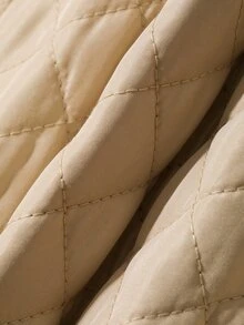 DAZY Damen Farbblock Revers Langarm Reißverschluss Vorne Winterjacke - Braun - Übersicht 9