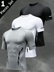 Gym Rark 男士圓領短袖修身運動T恤 - 灰色 - 查看 1