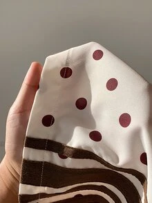 Comfortcana Women's Polka Dot Print Zipper Front Jacket And Shorts Casual 2 Pieces Set - Apricot - View 5