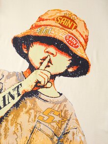 ROMWE MEN Street Life Casual Fashion Short Sleeve T-Shirt, Distressed Artistic Design, Summer Street Style Crew Neck T-Shirt - Multicolor - View 3