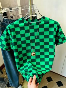 Maweii 大尺碼女款棋盤格休閒百搭日常短袖T恤 - 彩色 - 查看 5