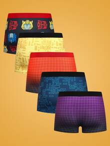 Notgurli Transformers X SHEIN Men's Multi-Element Print Pattern Underwear 5-Pack - Multicolor - View 2