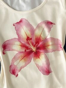 SHEIN Tween Girl Tween Girls Fashion Casual Daily Printed Round Neck Long Sleeve Top - Yellow - View 6
