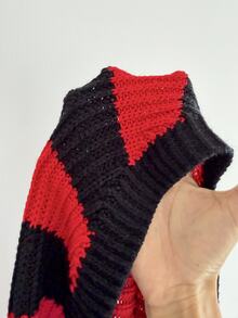 Sunspun Halloween Goth Anti Social Red And Black Cosplay Plus Size Women's Vintage Witch Hat Pullover Cape, Suitable For Festivals Daily Wear Autumn Evening - Multicolor - View 8