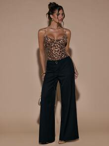 SHEIN BAE Women's Summer Fashion Leopard Print Camisole Camisole - Khaki - View 3